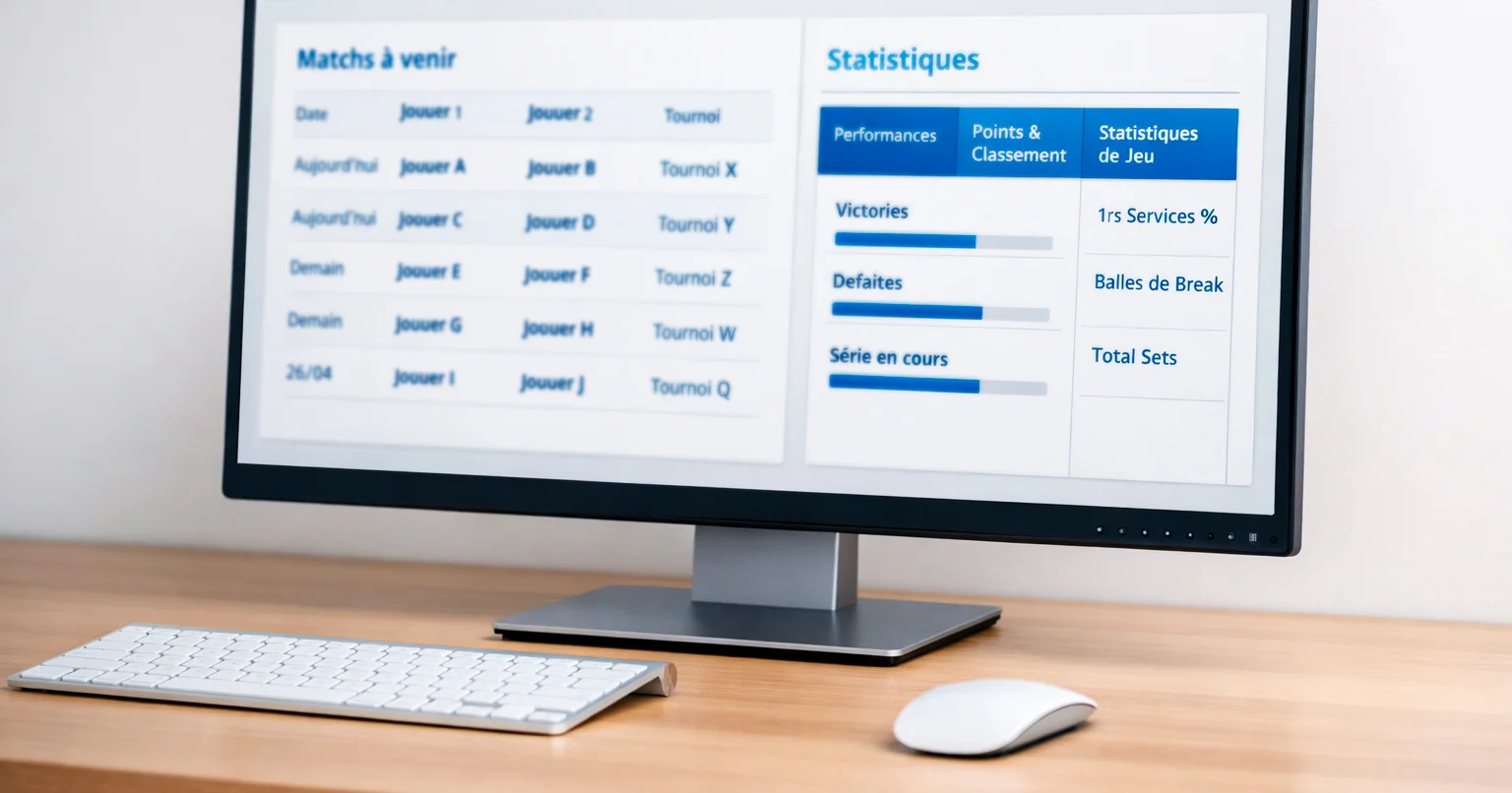 Interface de plateforme de paris sportifs tennis avec cotes et marchés disponibles